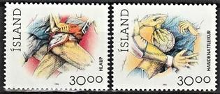 FRIMÆRKER ISLAND | 1993 - AFA 772,773 - Sport - 30,00 + 30,00 kr. flerfarvet - Postfrisk